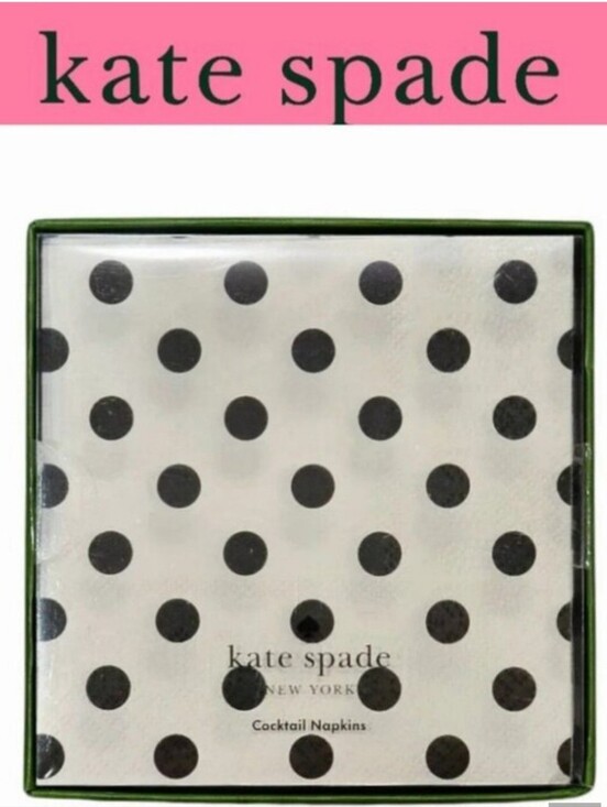 kate spade Other - kate spade Black and White Polka Dot Cocktail Napkins